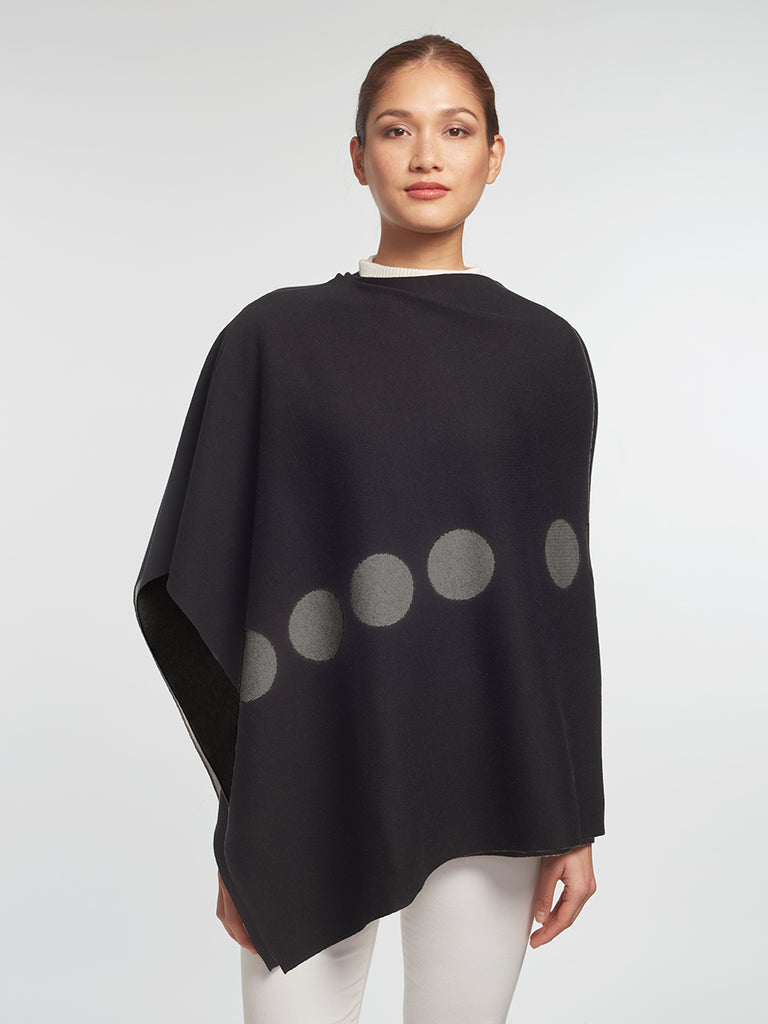 Marconi "HUG" Reversible Poncho - Black/Charcoal