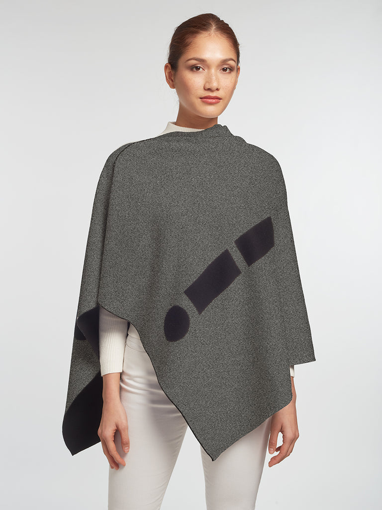 Marconi "HUG" Reversible Poncho - Black/Charcoal
