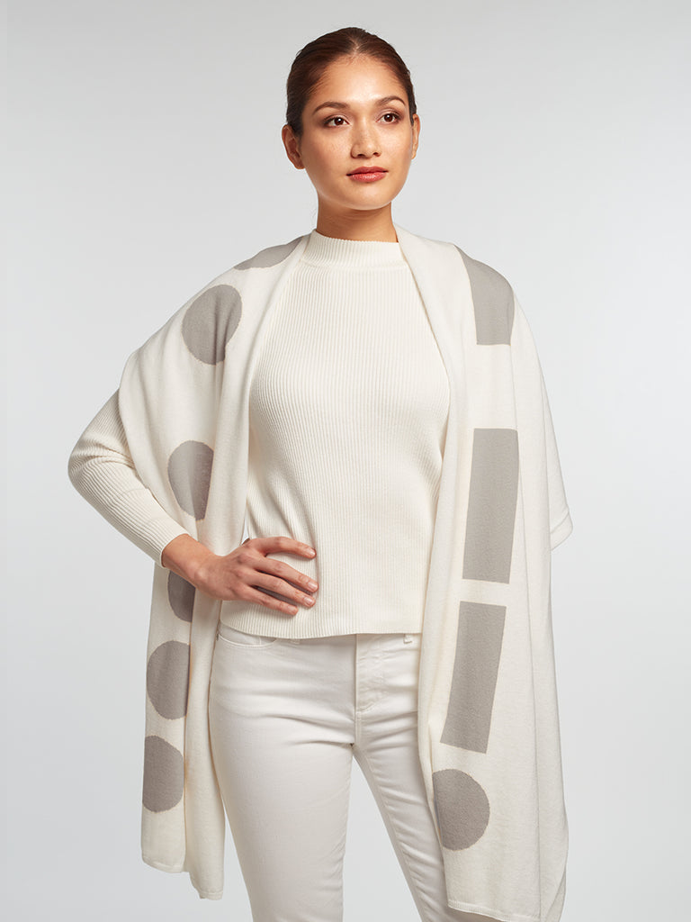 Marconi Eco "HUG" Travel Wrap - Ivory/Silver Cloud