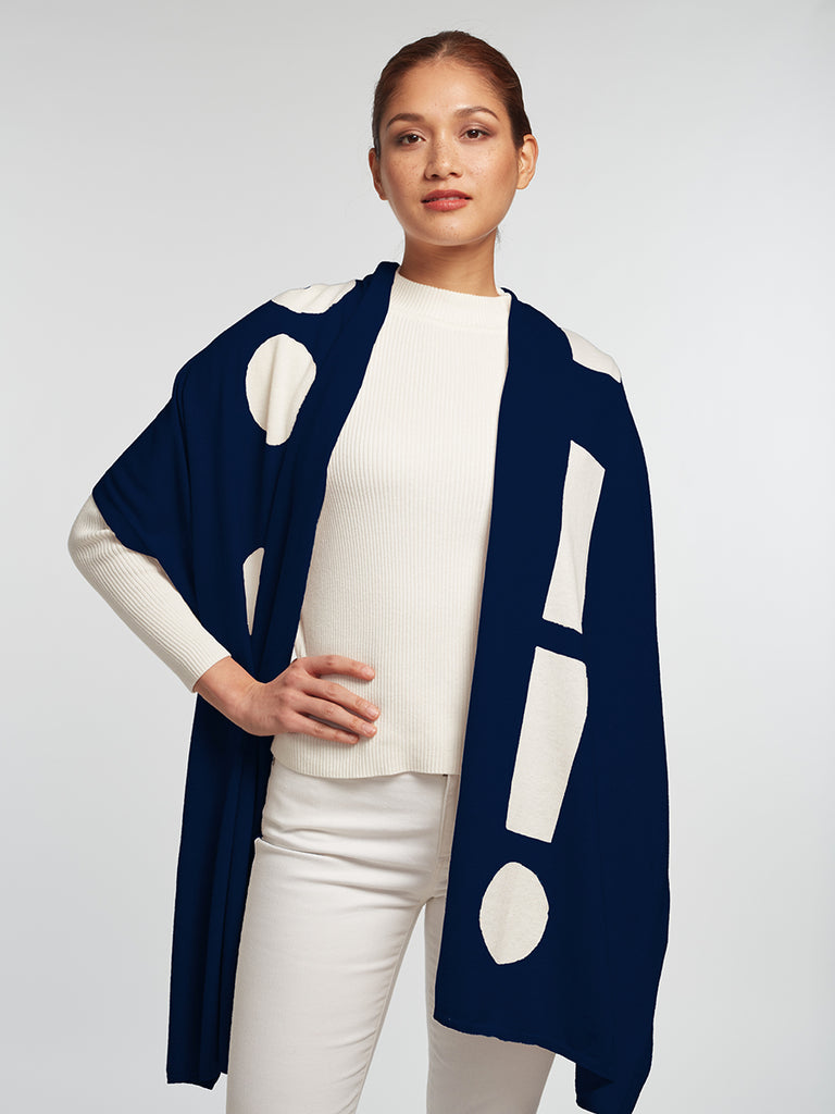 Marconi Eco "HUG" Travel Wrap - Navy/Ivory