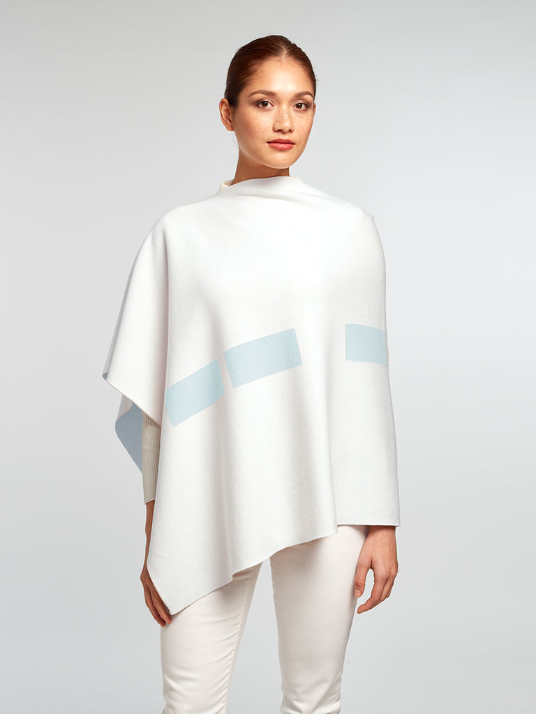 Marconi "HUG" Reversible Poncho - Serene Blue
