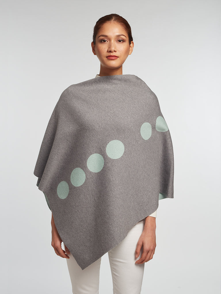 Luxury Women's Cashmere | Cotton Reversible Poncho - Designer Wrap