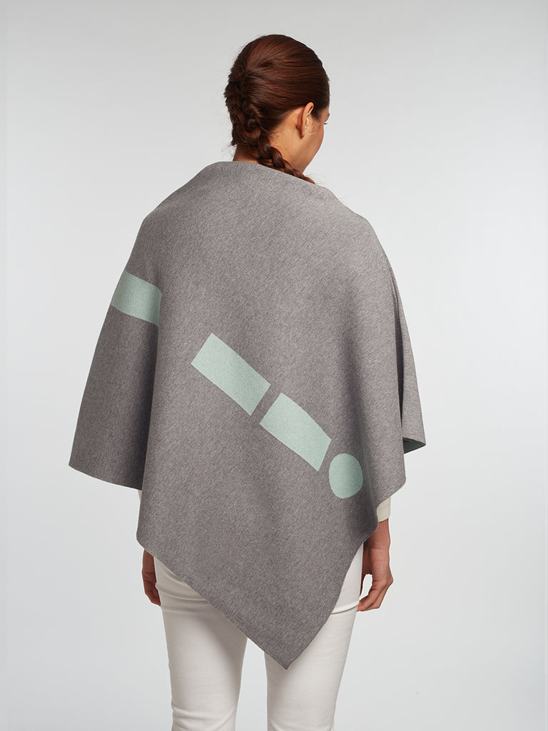 Luxury Women's Cashmere | Cotton Reversible Poncho - Designer Travel Wrap