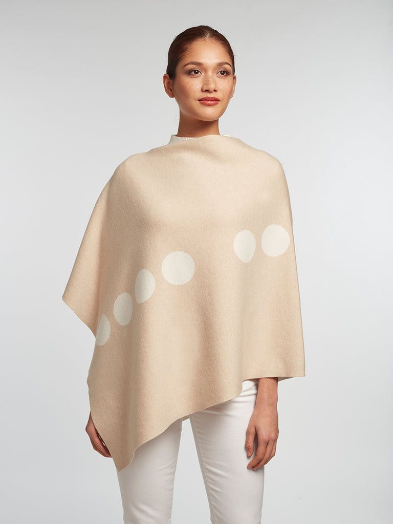 Luxury Women's Cashmere | Cotton Reversible Poncho - Designer Wrap