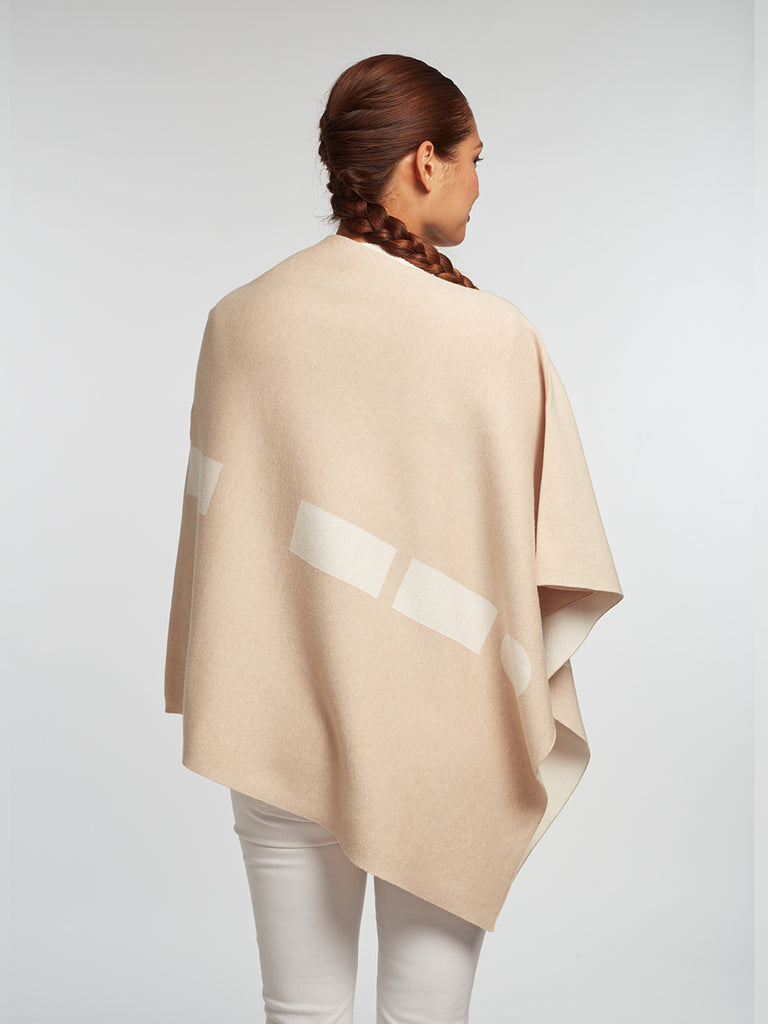Sand Luxury Women's Cashmere | Cotton Reversible Poncho - Designer Travel Wrap